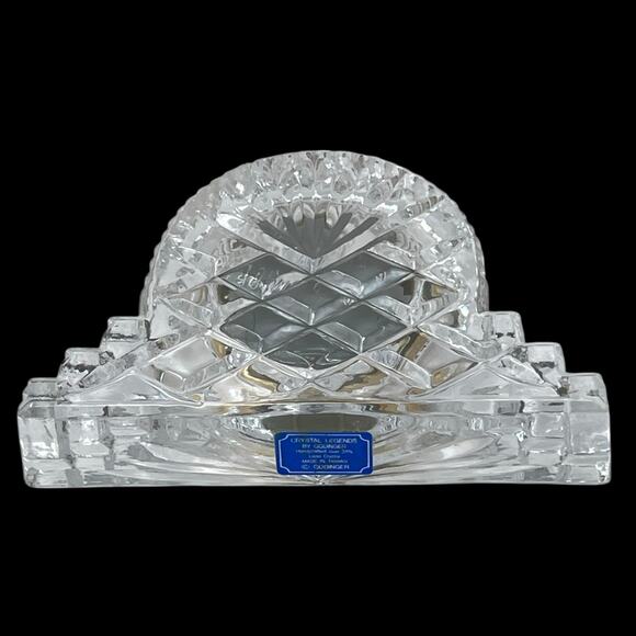 Vintage Godinger Crystal Legends Desk Mantel Clock 24% Lead Crystal No Battery - Picture 7 of 10